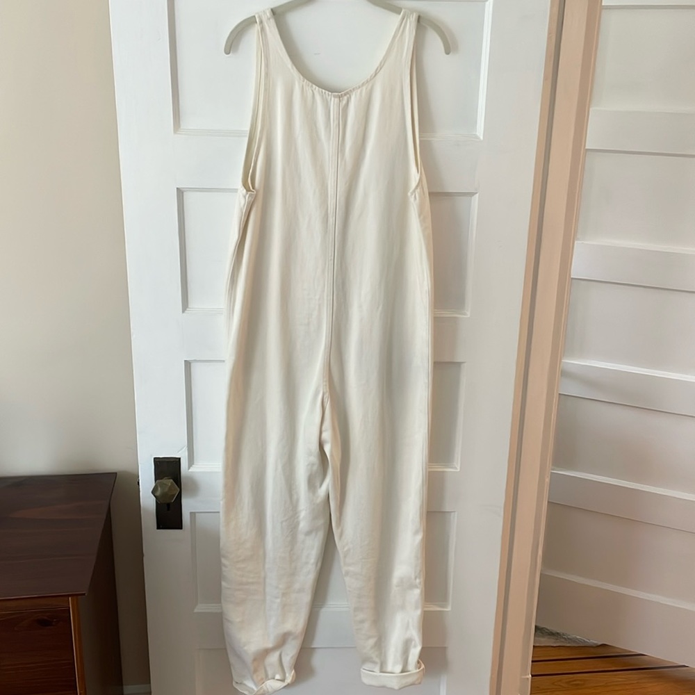 White denim jumpsuit